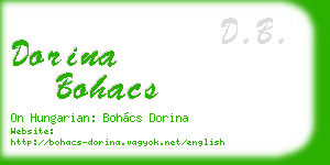 dorina bohacs business card